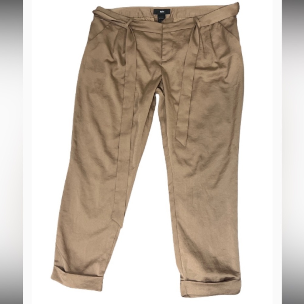 Massimo Festival Ready Tan Cropped Cuffed  Pants Pockets